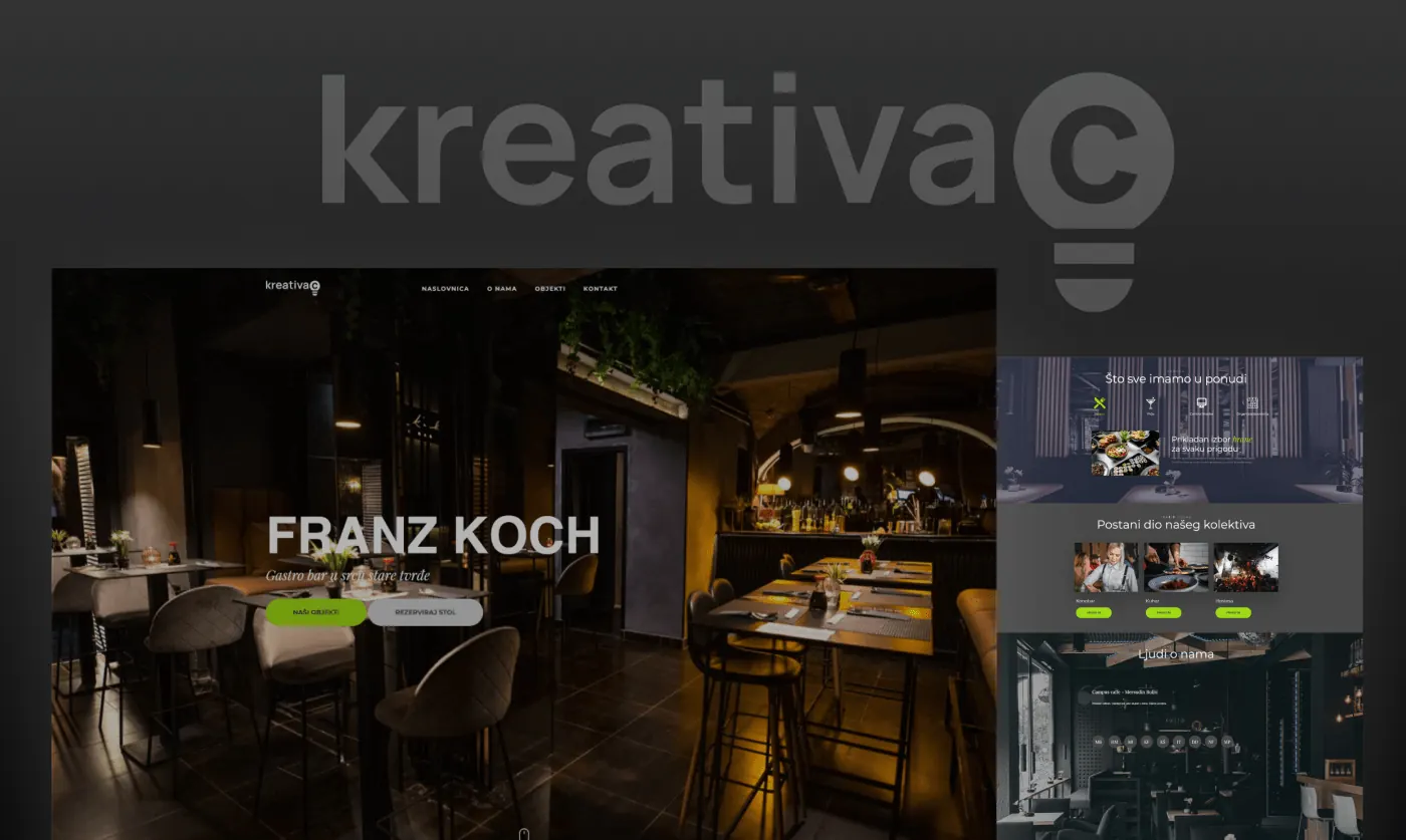 Web stranica poslovnog kluba Kreativac