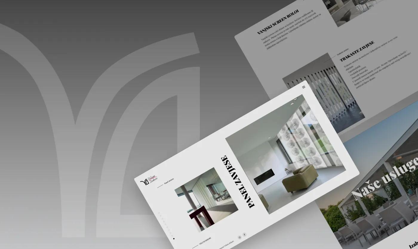 Velum Dekori website, Dritos Development